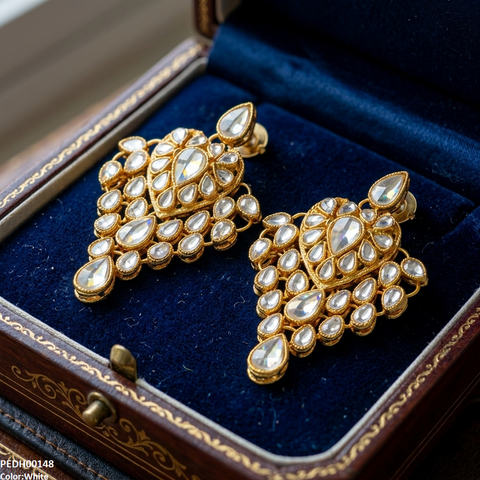 PEDH00148 FRN Heart Tear Drop Earrings - PEDH