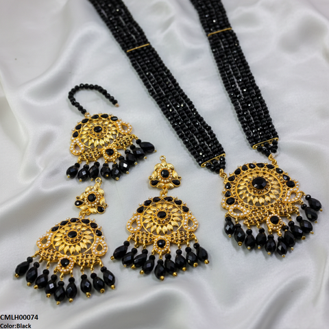 CMLH00074 MZM Flower Pearl Drop Mala Set  - CMLH