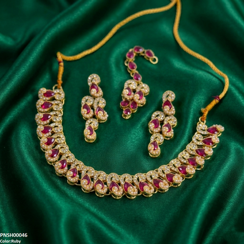 PNSH00046 MZM Tera Stones Necklace Set - PNSH