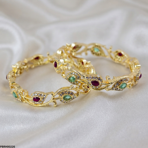 PBRH00226 AZM Leaf /Tear Stone Bangles - PBRH