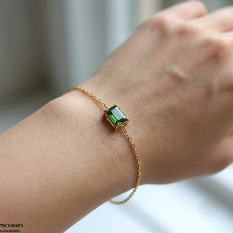 TBCH00543 MMJ Stainless Steel Square Stone Bracelet - TBCH