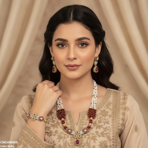 CMLH00069 SDQ Flower Tear Drop Mala Set - CMLH