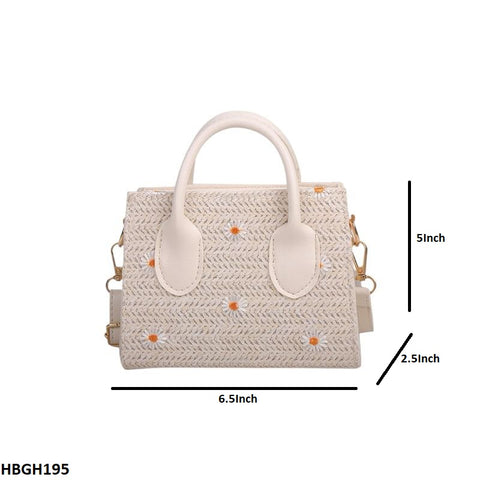 HBGH195 BBM Flower Embroidery Mini Hand  Bag- HBGH