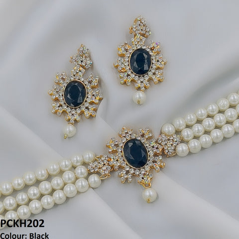 PCKH202 FRN Oval Pearl Choker Set - PCKH