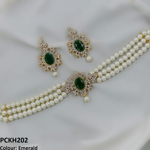 PCKH202 FRN Oval Pearl Choker Set - PCKH