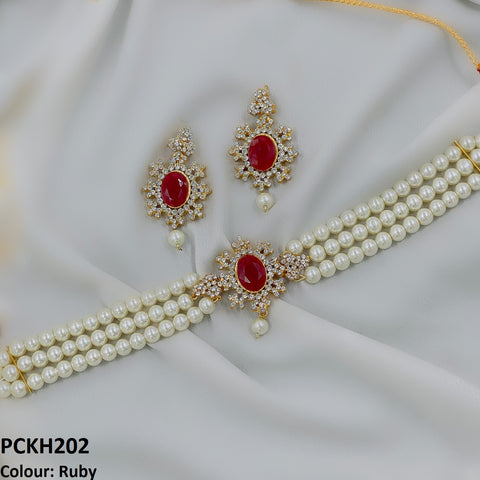 PCKH202 FRN Oval Pearl Choker Set - PCKH