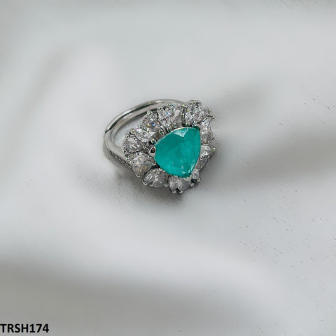 TRSH174 KRL Trillion Cathedral Adjustable Ring - TRSH