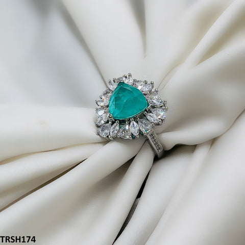 TRSH174 KRL Trillion Cathedral Adjustable Ring - TRSH
