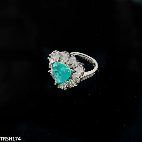 TRSH174 KRL Trillion Cathedral Adjustable Ring - TRSH