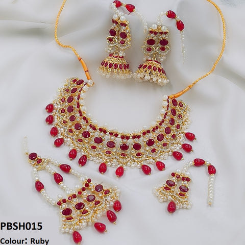 PBSH015 SDQ Bridal Necklace Set - PBSH