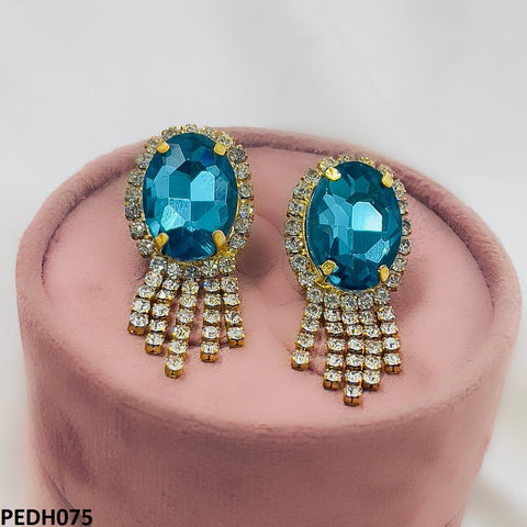 PEDH075 SDQ Oval Drop Earrings Pair - PEDH