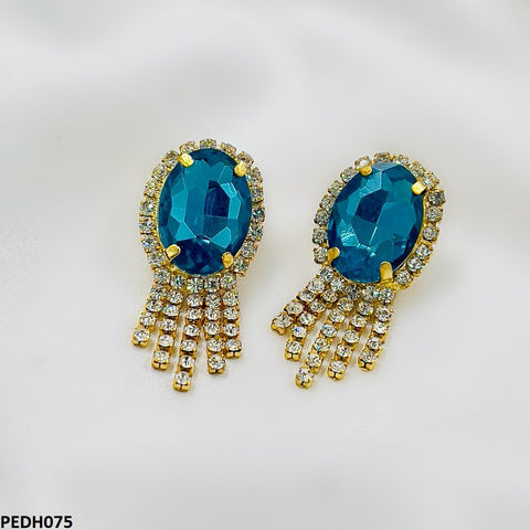 PEDH075 SDQ Oval Drop Earrings Pair - PEDH