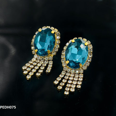 PEDH075 SDQ Oval Drop Earrings Pair - PEDH