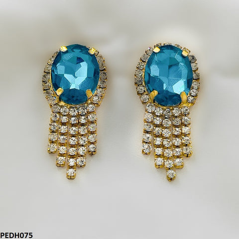 PEDH075 SDQ Oval Drop Earrings Pair - PEDH