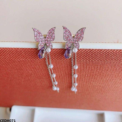 CEDH071 LSH Butterfly Drop Earrings Pair - CEDH