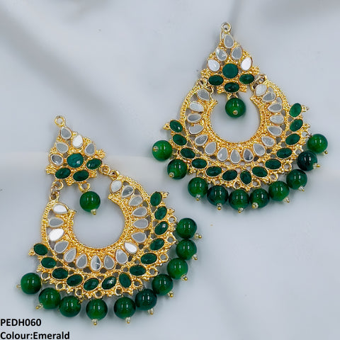 PEDH060 FRN Pear Circle Ear Drop Earrings Pair - PEDH