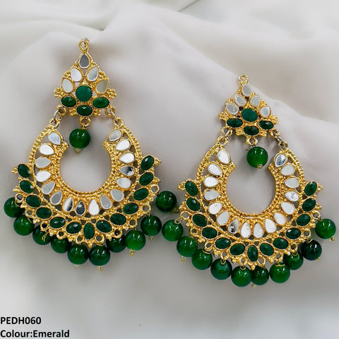 PEDH060 FRN Pear Circle Ear Drop Earrings Pair - PEDH