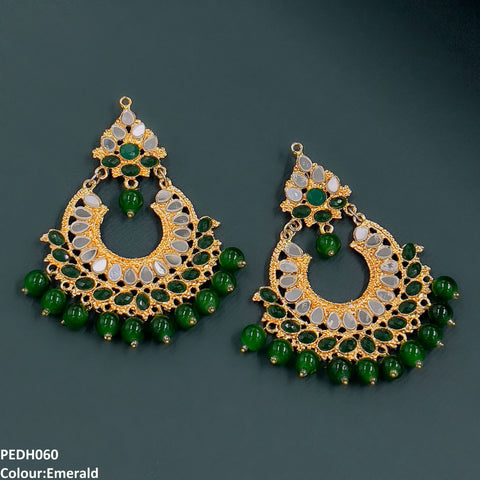 PEDH060 FRN Pear Circle Ear Drop Earrings Pair - PEDH