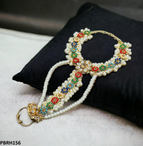 PBRH156 SDQ Pearl Flower Angla Bracelet Adjustable - PBRH