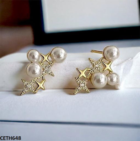 CETH648 BTO Star Pearl Stud Tops Pair - CETH