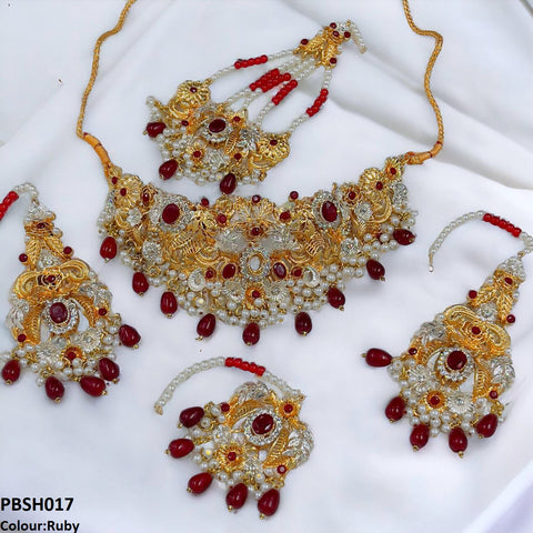 PBSH017 SDQ Bridal Necklace Set - PBSH