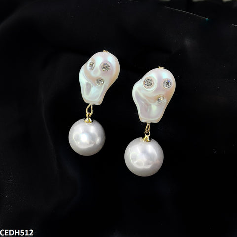 CEDH512 RHJ Beat/Pearl Drop Earrings Pair  - CEDH