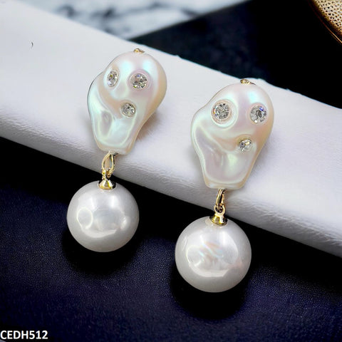 CEDH512 RHJ Beat/Pearl Drop Earrings Pair  - CEDH