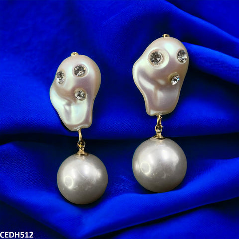 CEDH512 RHJ Beat/Pearl Drop Earrings Pair  - CEDH