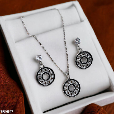 TPSH547 GCQ Round/Coin Pendent Set - CPSH