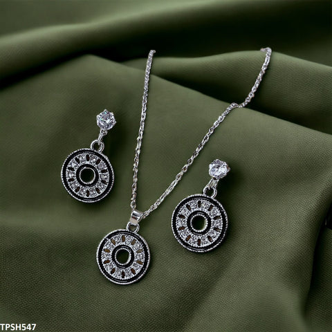 TPSH547 GCQ Round/Coin Pendent Set - CPSH