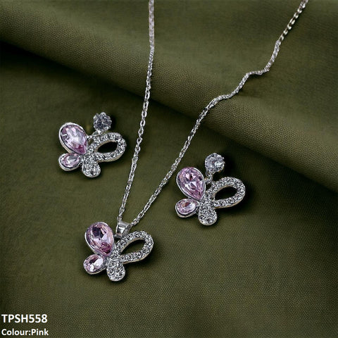 TPSH558 GCQ Butterfly Pendent Set - TPSH