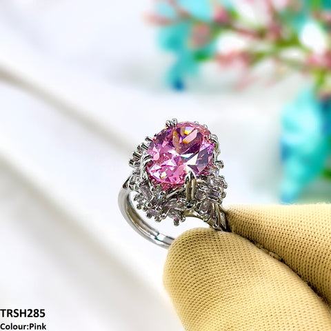 TRSH285 GWH Cathedral Flower Adjustable Ring - TRSH