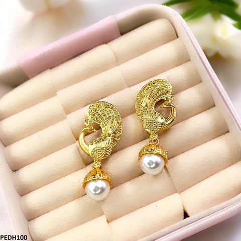 PEDH100 MZM Peacock Pearl/Drop Earrings  - PEDH