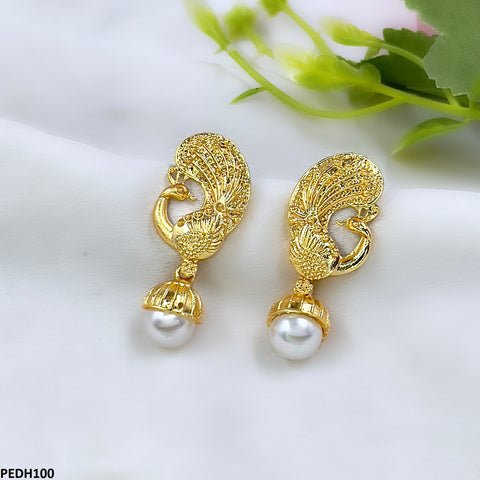 PEDH100 MZM Peacock Pearl/Drop Earrings  - PEDH