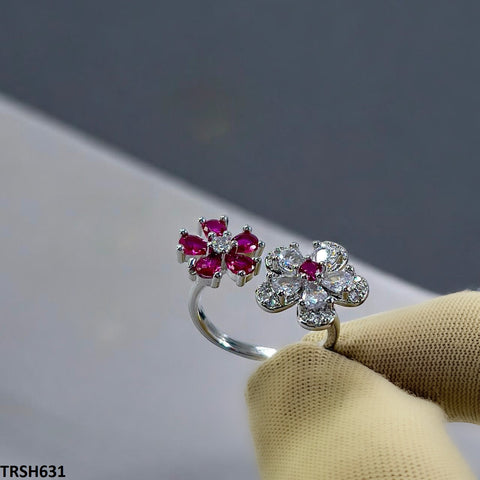 TRSH631 SJS Double Flower Ring Adjustable - TRSH