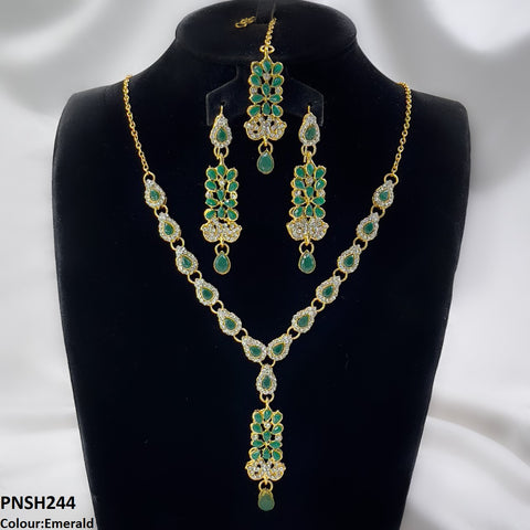 PNSH244 FRN Tear Drop Necklace Set - PNSH