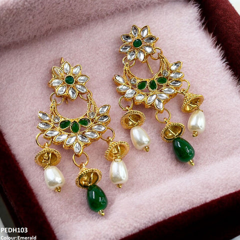PEDH103 FRN Jhumki Pearl Drop Earrings  - PEDH