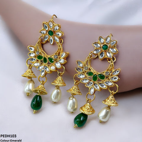 PEDH103 FRN Jhumki Pearl Drop Earrings  - PEDH