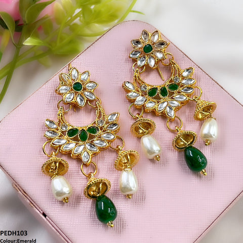 PEDH103 FRN Jhumki Pearl Drop Earrings  - PEDH