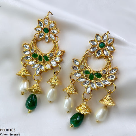 PEDH103 FRN Jhumki Pearl Drop Earrings  - PEDH