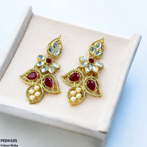 PEDH105 FRN Double Eye Drop Earrings  - PEDH
