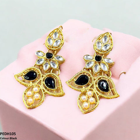 PEDH105 FRN Double Eye Drop Earrings  - PEDH