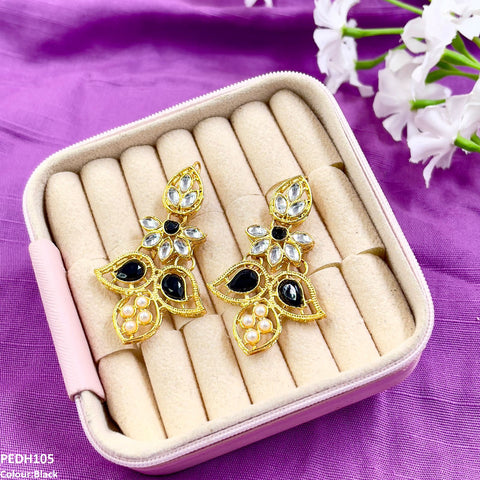 PEDH105 FRN Double Eye Drop Earrings  - PEDH