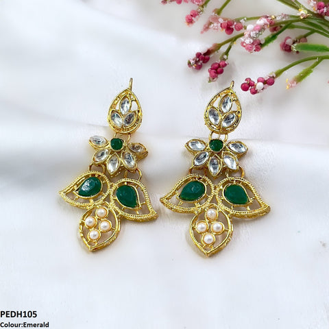 PEDH105 FRN Double Eye Drop Earrings  - PEDH