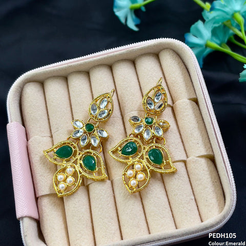 PEDH105 FRN Double Eye Drop Earrings  - PEDH