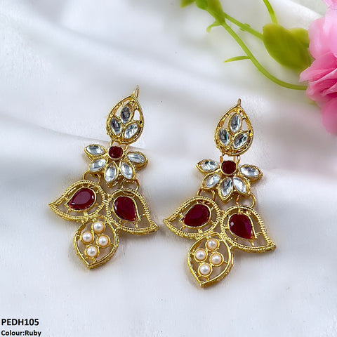 PEDH105 FRN Double Eye Drop Earrings  - PEDH