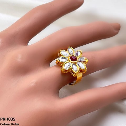 PRH035 FRN Flower  Ring Adjustable- PRH