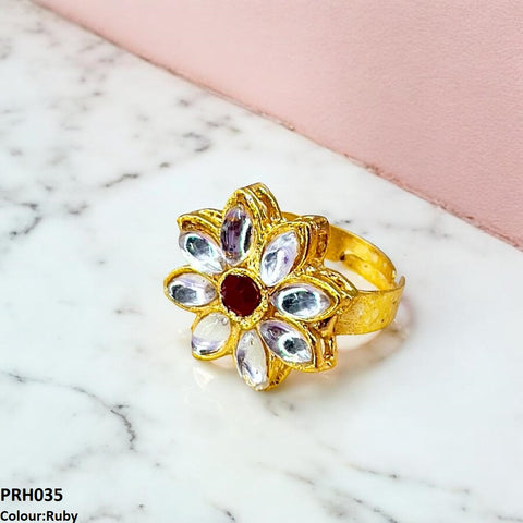 PRH035 FRN Flower  Ring Adjustable- PRH