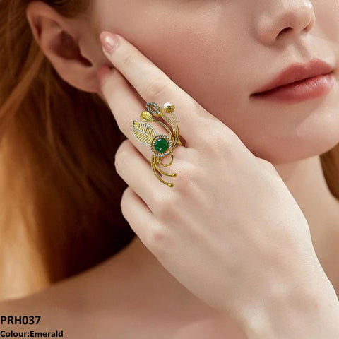 PRH037 FRN Round Leaf Ring Adjustable- PRH