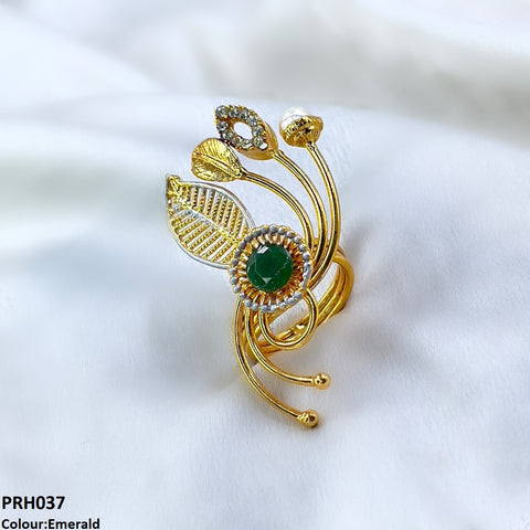 PRH037 FRN Round Leaf Ring Adjustable- PRH